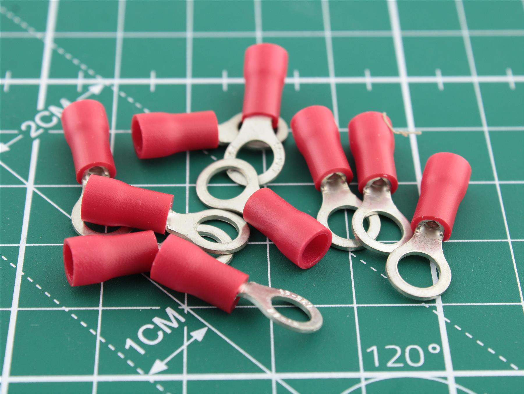 Ring Terminal Red Insulated (0.5–1.5 mm²) M5.3 Ø5.3 mm Pack of 10