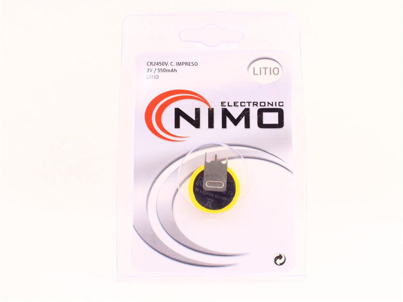 Button Lithium Battery With Pins CR2450 3.0V 550mAh NIMO - WebSpareParts