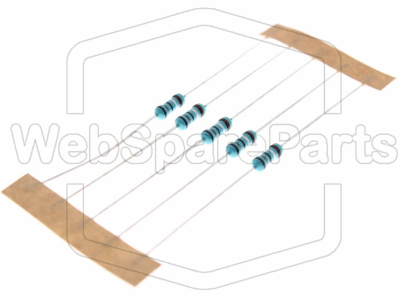 5x Resistência de película metálica 0.1R 0.6W ±1% Ø2.5x6.8mm