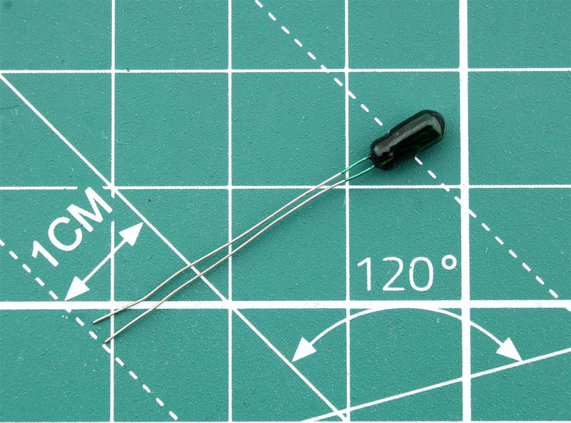 Miniaturelampe 12 Volt DC 30mA Ø 3mm - Grøn  