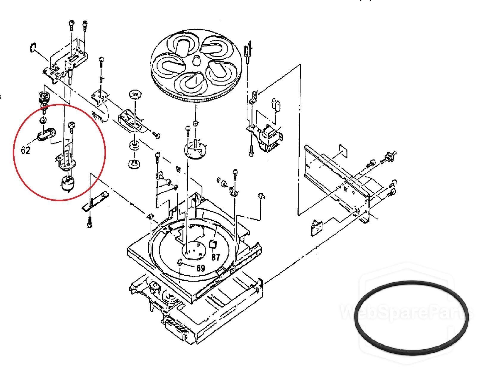 Belt TABLE DISC For CD Player Sony CDP-C301M