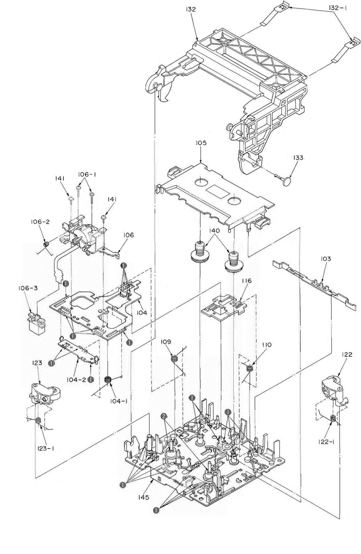Spring, For/Rev. Side Rod for Technics RS-TR979 (Position 104-1)