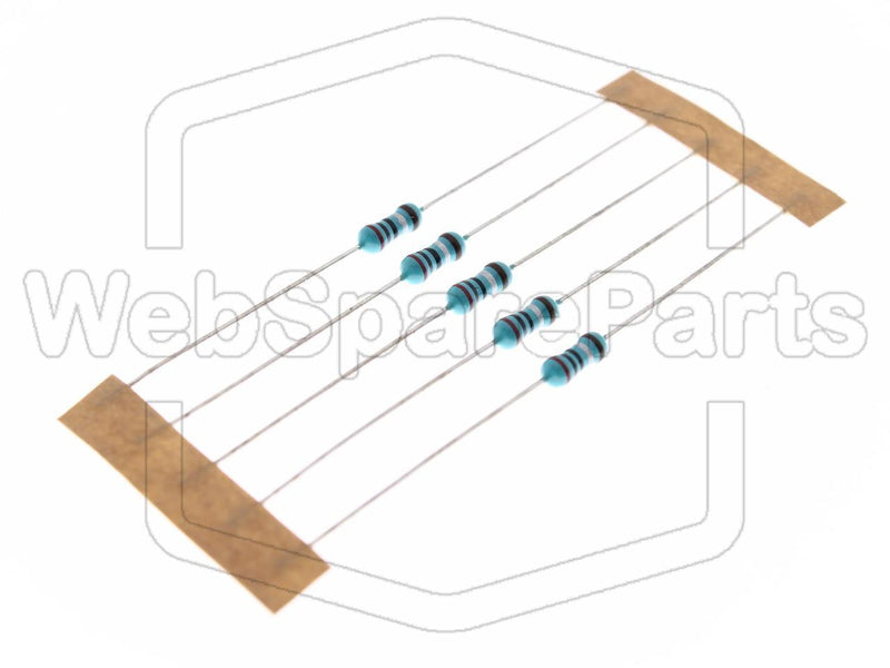 5x Résistance du film métallique 2R 0.6W ±1% Ø2.5x6.8mm