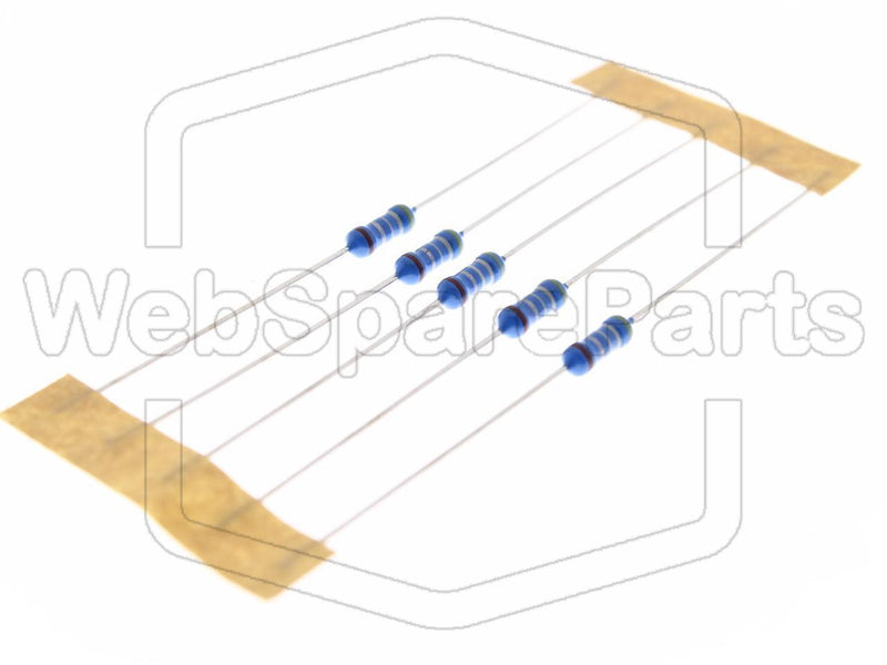 5x Résistance du film métallique 4.99R 0.6W ±1% Ø2.4x6.3mm