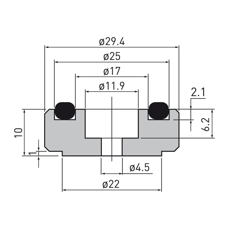 Dynavox aluminum device feet midi black set of 4 - WebSpareParts