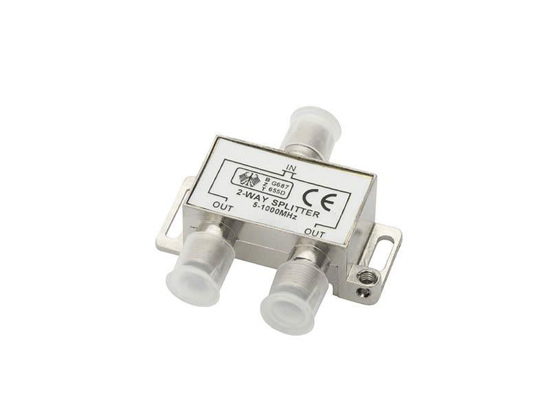 TV Antenna Satellite Signal Splitter 1 Input 2 Outputs 5–1000 MHz