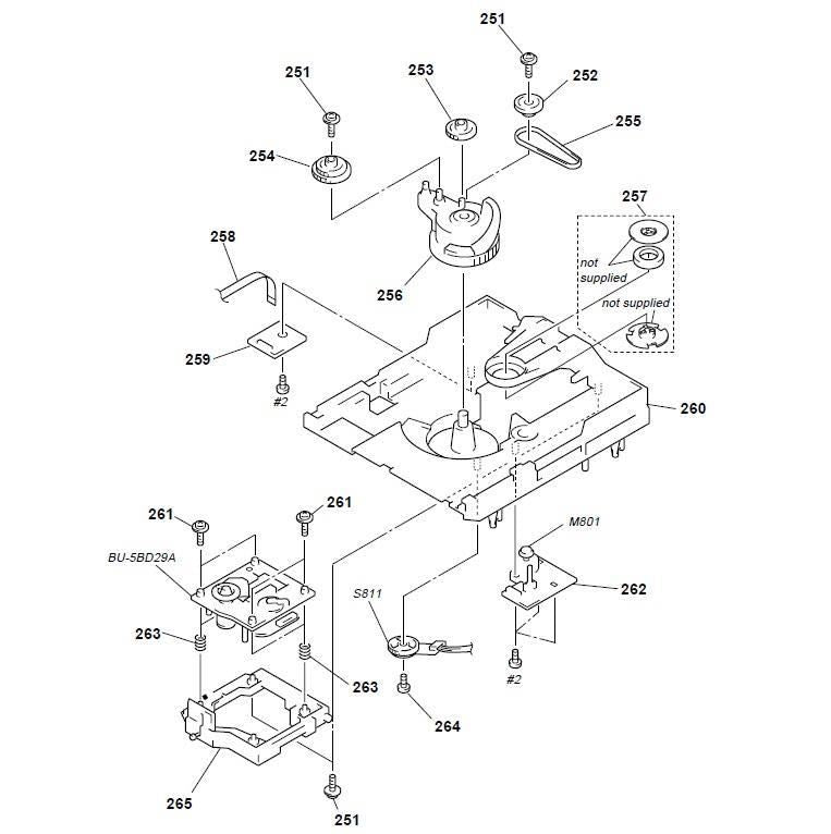Replacement BRACKET (2), YOKE  Pos.(251) for Sony HCD-RXD8S CD Player Mechanism