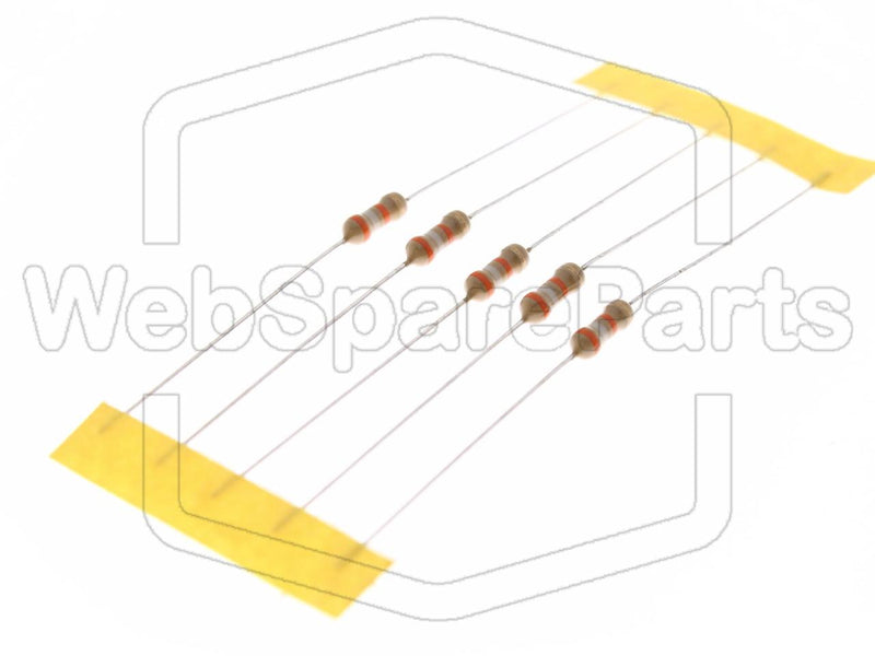 5x Carbonfilm modstand 39kR 0.25W ±5% Ø2.3x6mm