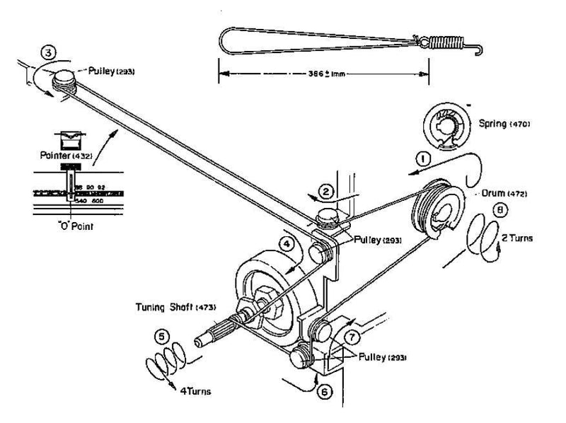 Fio de quadrante para rádio Sharp VZ3000