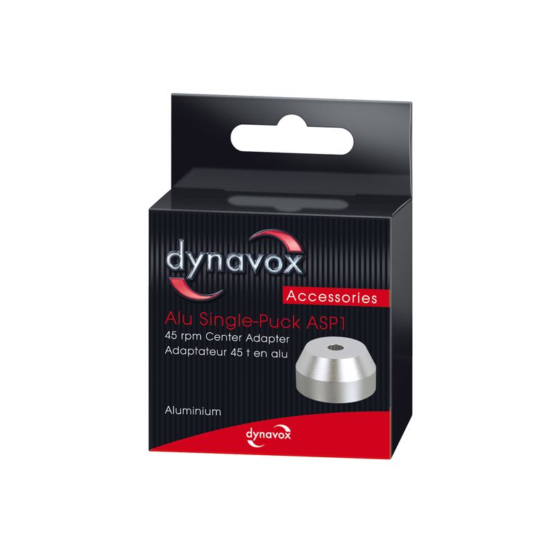 Dynavox ASP1 Aluminium 45 RPM Single Adapter – 7 Inch Single Puck [Silver]