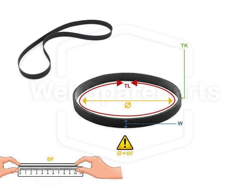 Ø 021.0 mm x 6.0 mm x 0.9 mm Audio Flat Belt - WebSpareParts