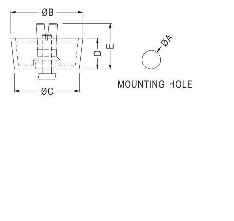 Quick Mounting Foot Black Polyethylene S4372 - WebSpareParts