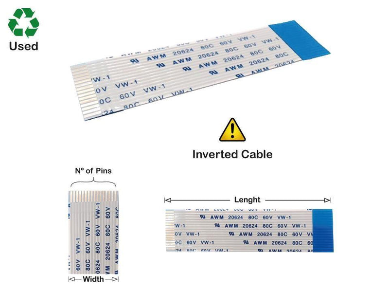 6 Pins Inverted Flat Cable L=162mm W=8.85mm - WebSpareParts