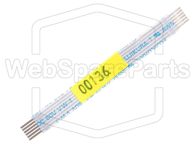 6 Pins Flat Cable L=85mm W=8.8mm - WebSpareParts
