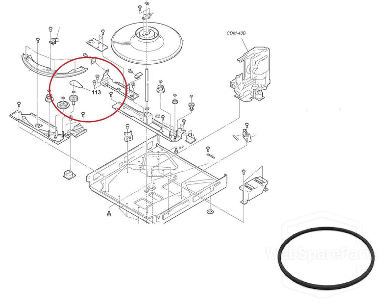 Belt (Position.113) For CD Player Sony CDP-CX240 - WebSpareParts